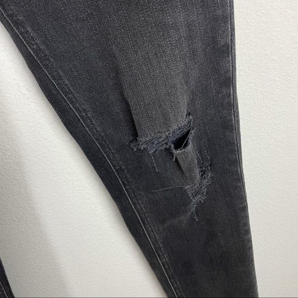 RAG & BONE High-Rise Black Distressed Nina Skinny Jeans Color Rock Wholes Sz 26 - Picture 5 of 11